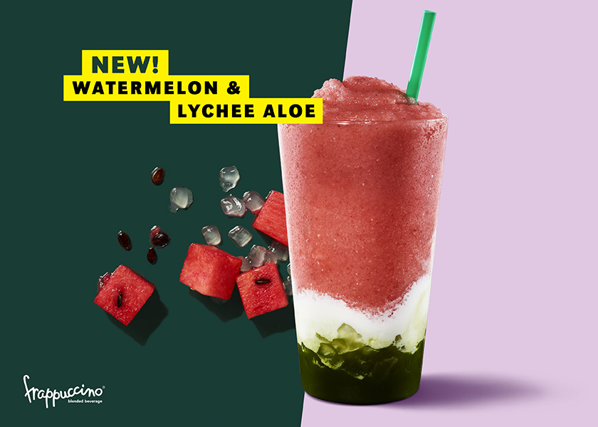 Starbucks watermelon frappuccino watermelon and lychee aloe frappuccino