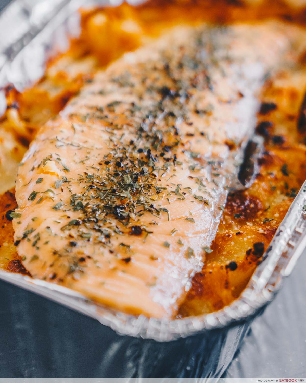 ButterNut - salmon on baked mea;