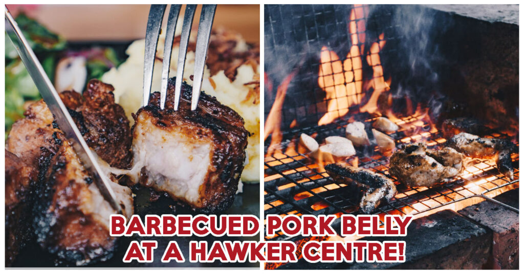 Nsquared Barbecue - cover image Barbecued pork belly at a hawker centre