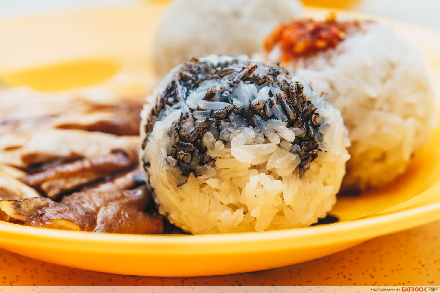 Qi Lin Xuan Chicken Rice - rice balls with chilli and dark soya sauce