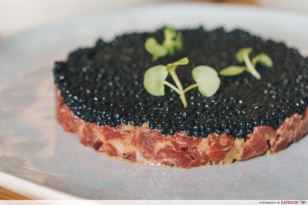 Olivia Restaurant And Lounge Classic Tenderloin Steak Tartare with Avruga Caviar & Fries