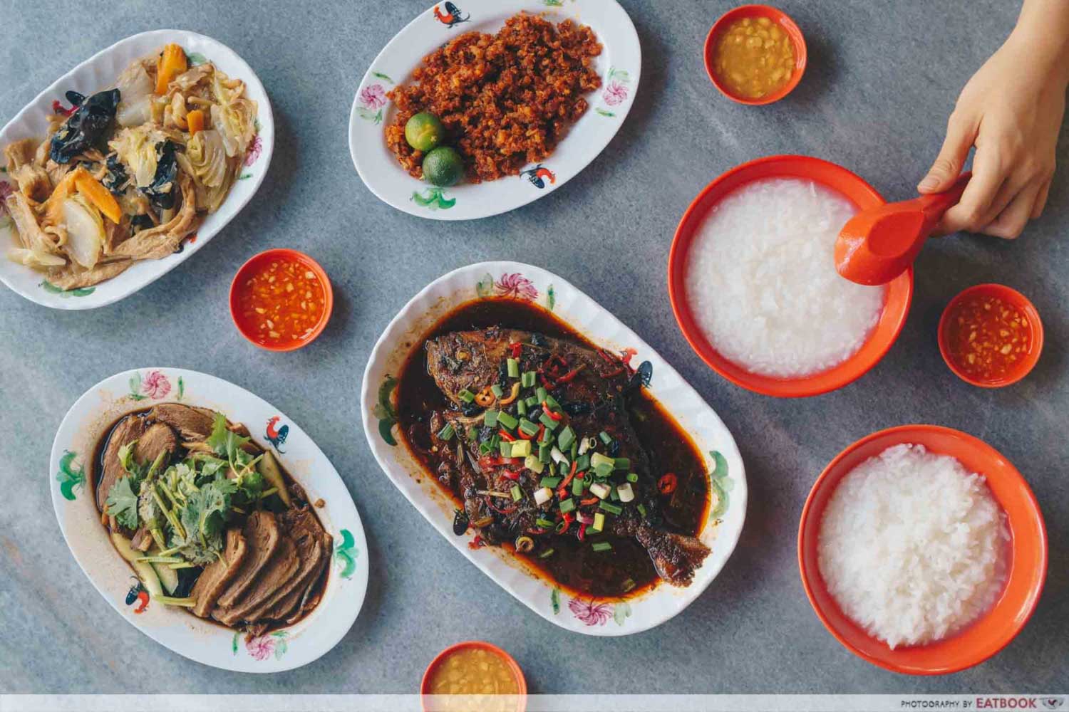 White House Teochew Porridge - Flatlay