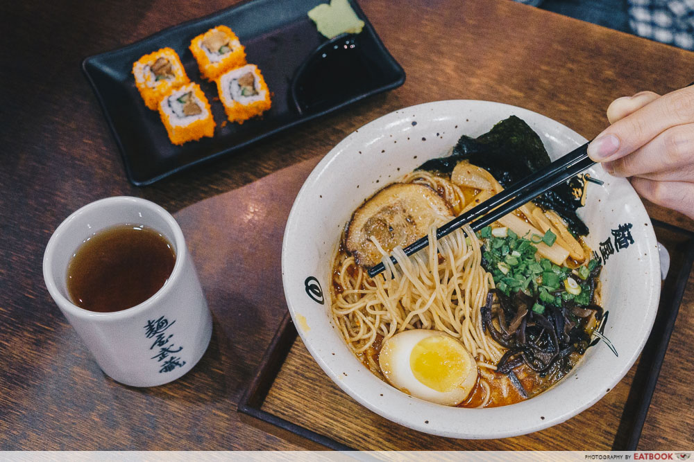 lunch deals in the West Menya Musashi Black Ramen Lunch Set