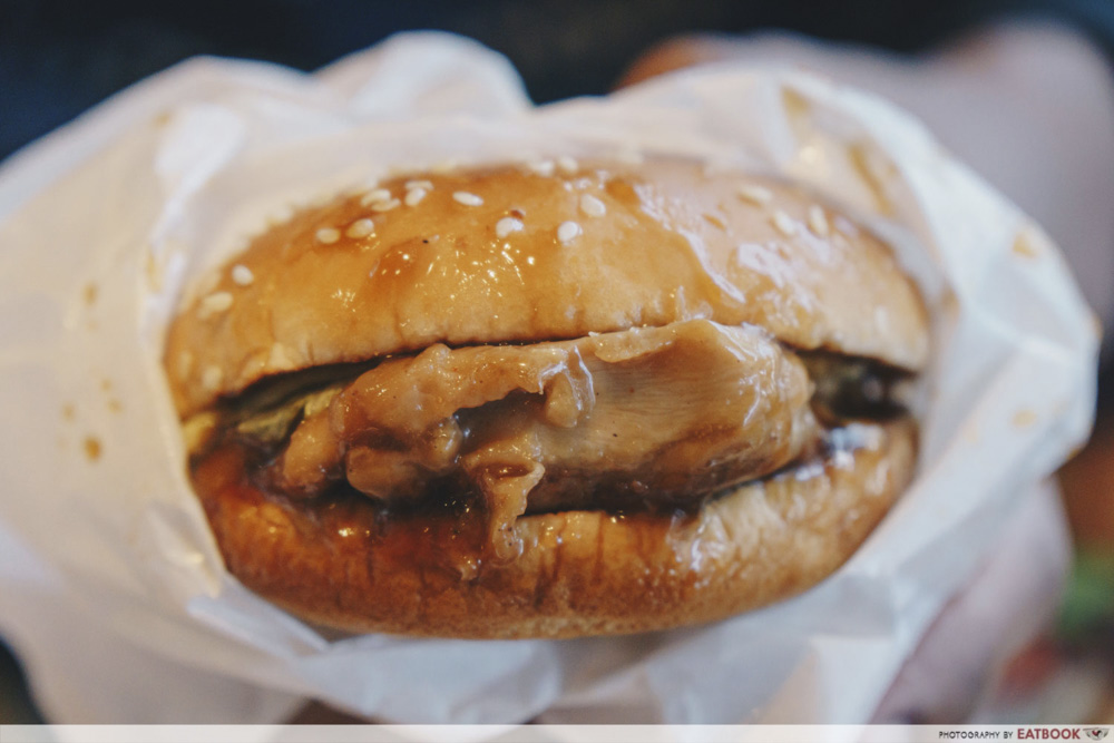 samurai burger seaweed fires chicken burger