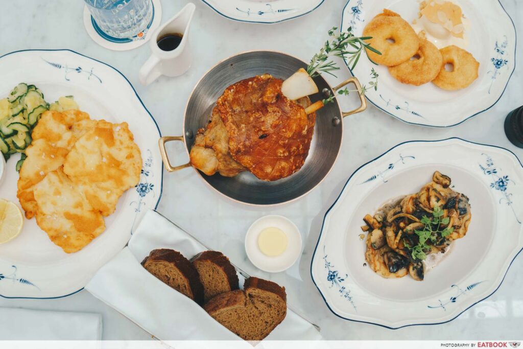 Flatlay shot of all the dishes