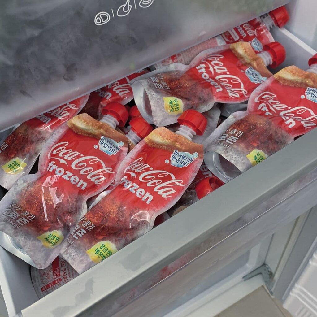 Fridge full of Frozen Lemon Coke