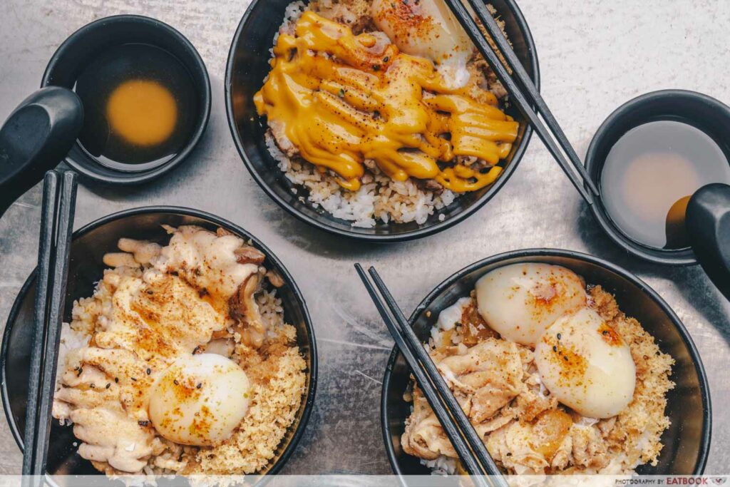 flatlay of Ishiro rice bowls