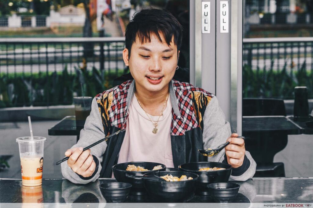 Boy eating at Ishiro