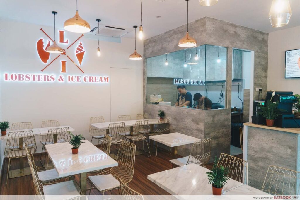 interior of lobster and ice-cream cafe