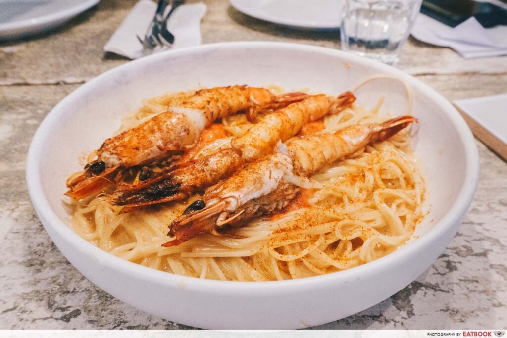 prawn with pasta