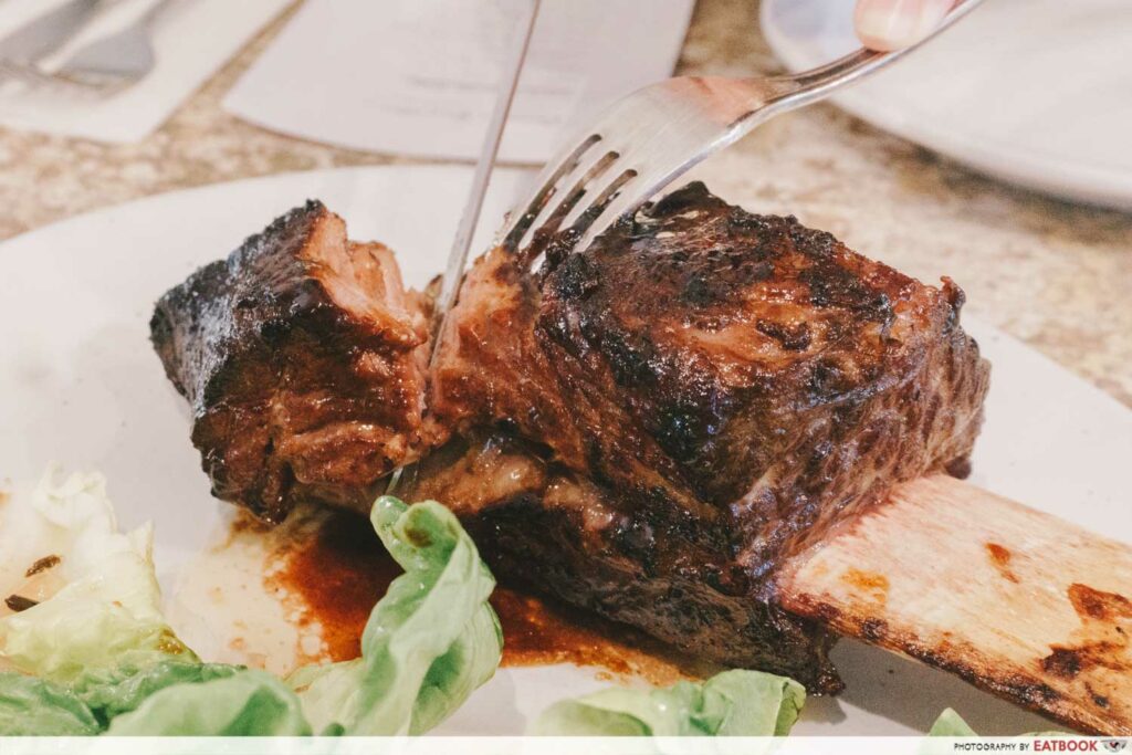 Tearing shot of slow-cooked short rib