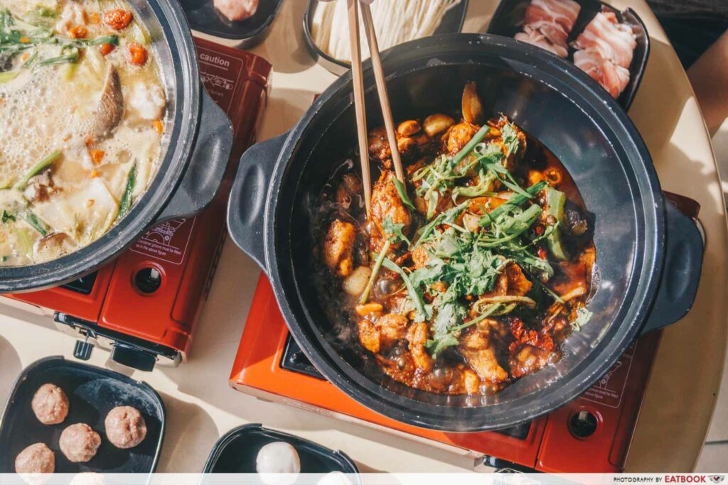 hot pot with chicken