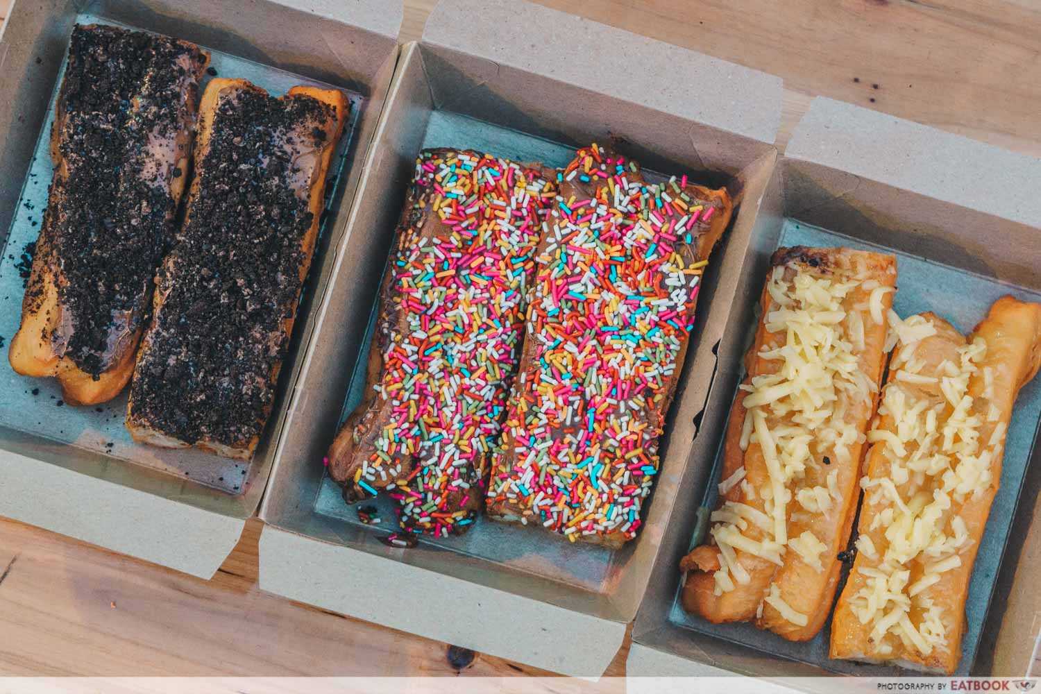 Trio of colourful desserts