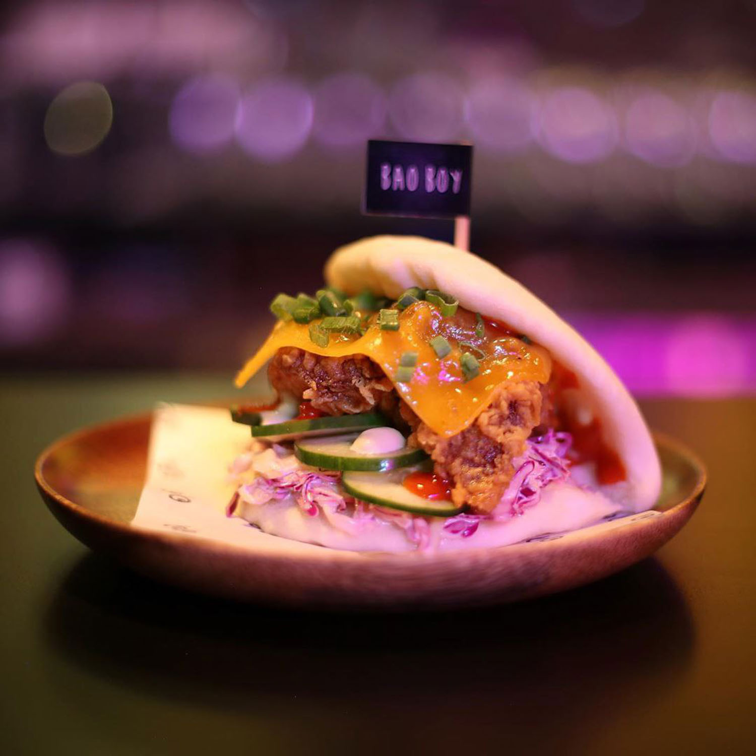 Unique Bao - Fried chicken and cheese bao