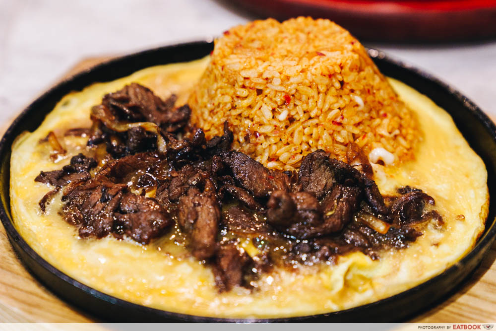 Volcanic Beef Fried Rice with Cheese