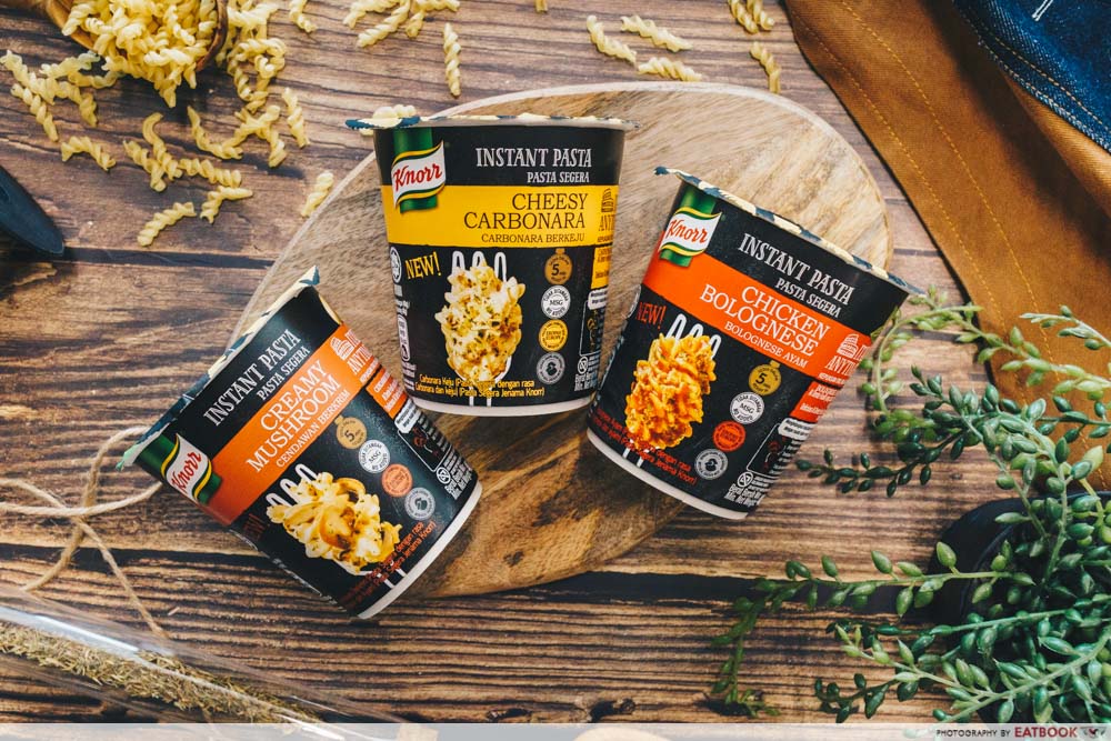 Knorr Has New Instant Cup Pasta With Real Meat In Cheesy Carbonara,  Mushroom And Bolognese  - Local Singapore Food Guide And Review  Site