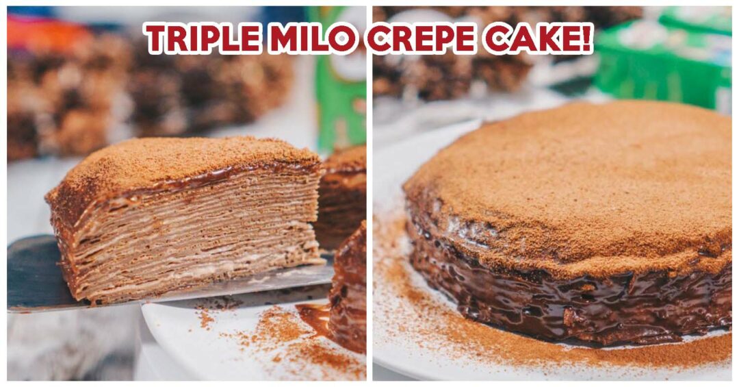 Triple milo crepe cake