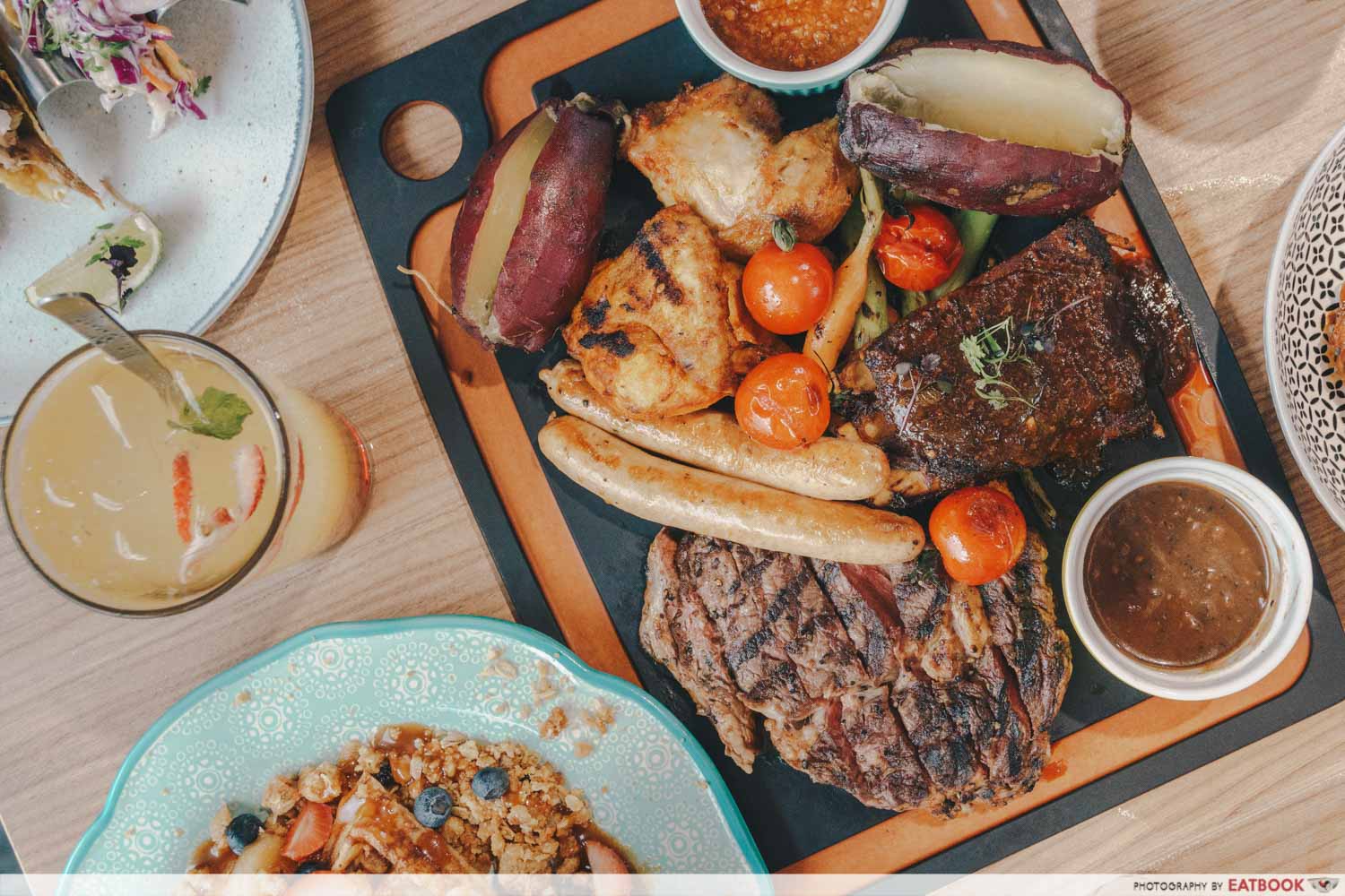 A table full of Western food