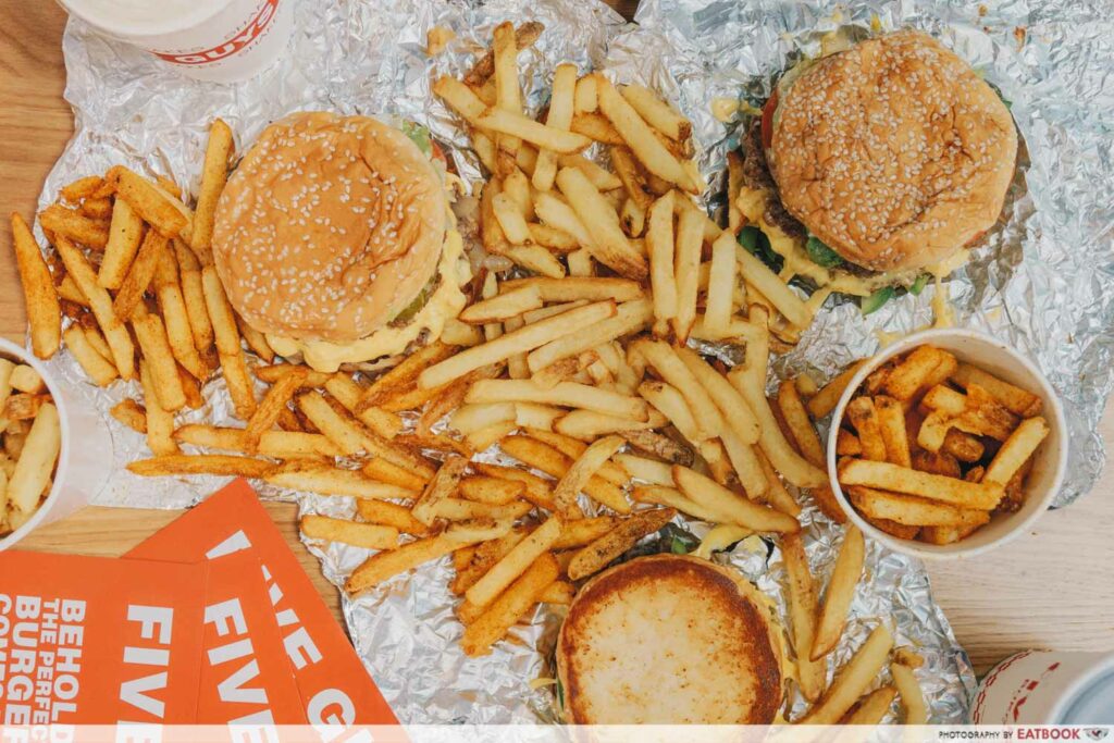 Five Guys Singapore Flatlay