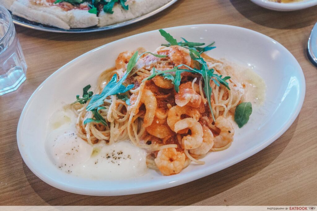 Italian Osteria X seafood prawn pasta