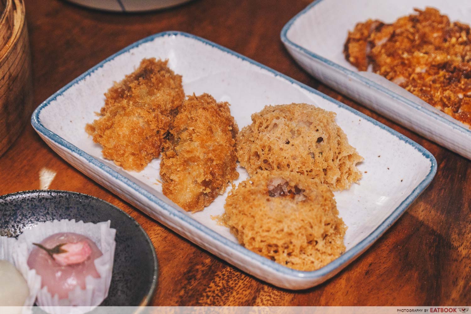 Mister Wu - Scallop Yam Fritter and Crispy Japan Oysters