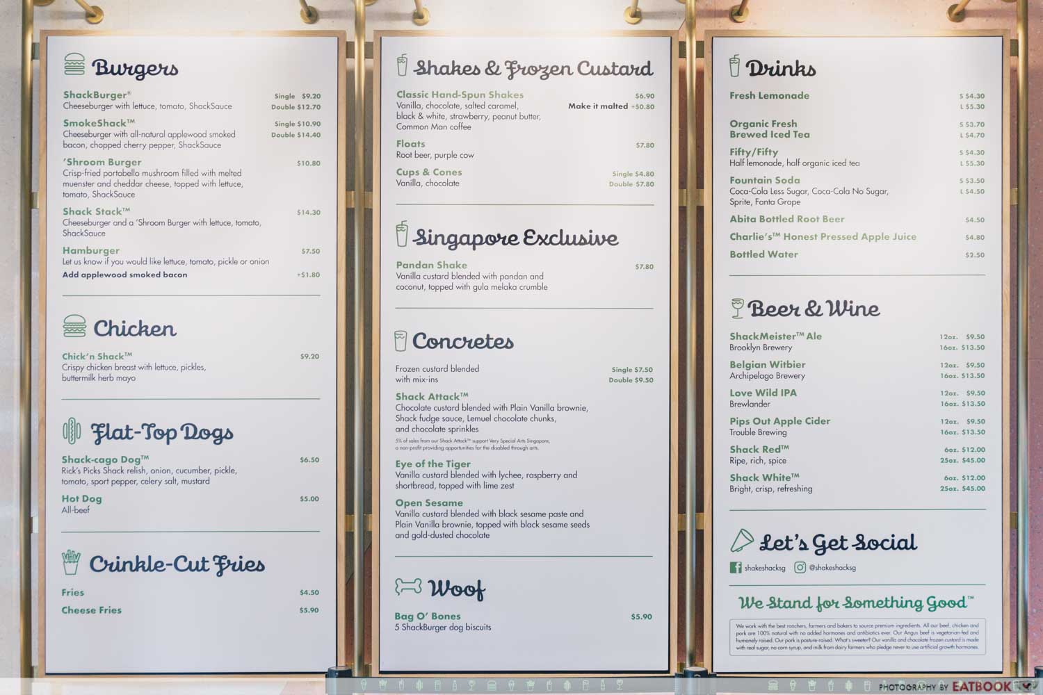 Shake Shack Outram - Menu