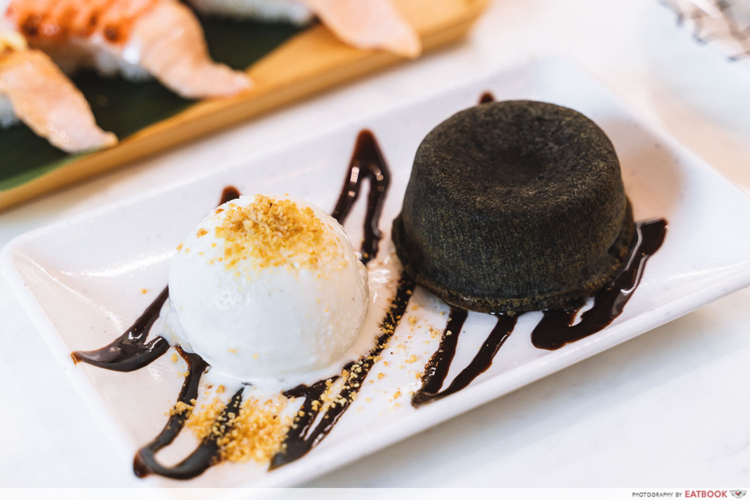 Sushi Plus - Black Sesame Molten Lava Cake