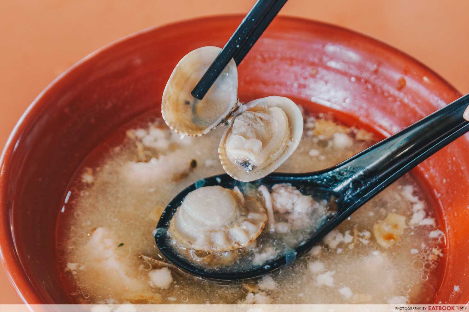 Hosay Mee Pok - Scallops and Clams in soup