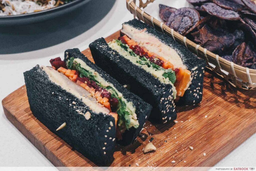 Tiong Bahru Bakery Diner Portobello, Avocado & Hummus Black Sandwich