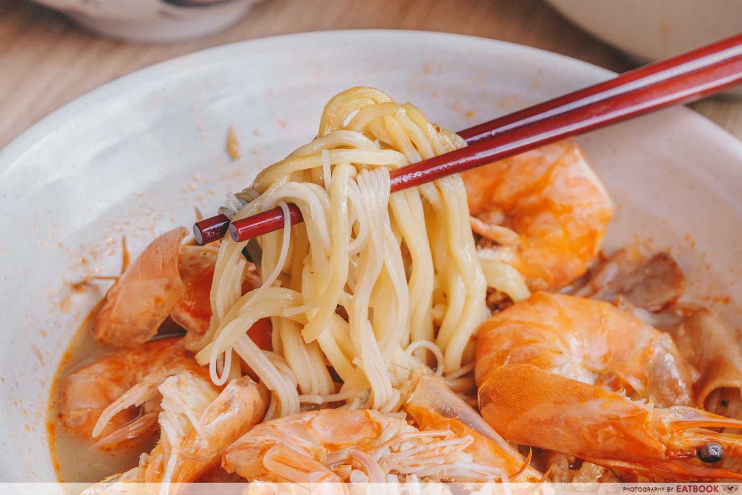 East Treasure Speciality Prawn Noodles - Mixed noodle pull