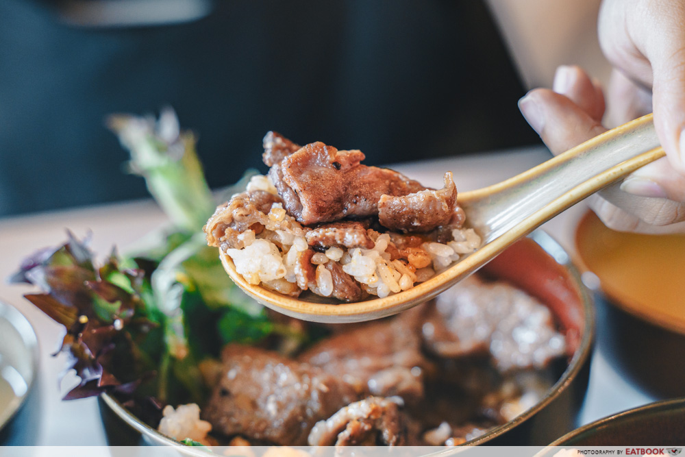 REVAMP Bar & Kitchen - Beef Blade Cubes on spoon