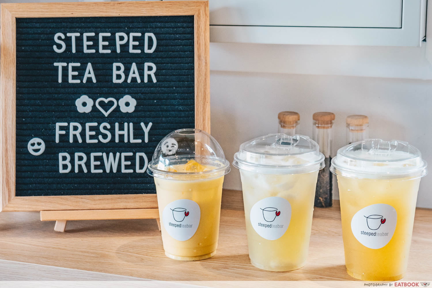 STEEPED Tea Bar - All drinks closeup shot