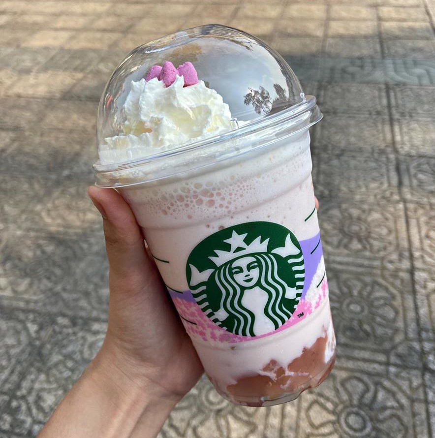 Starbucks Pink Peach Creme Blossom Frappuccino