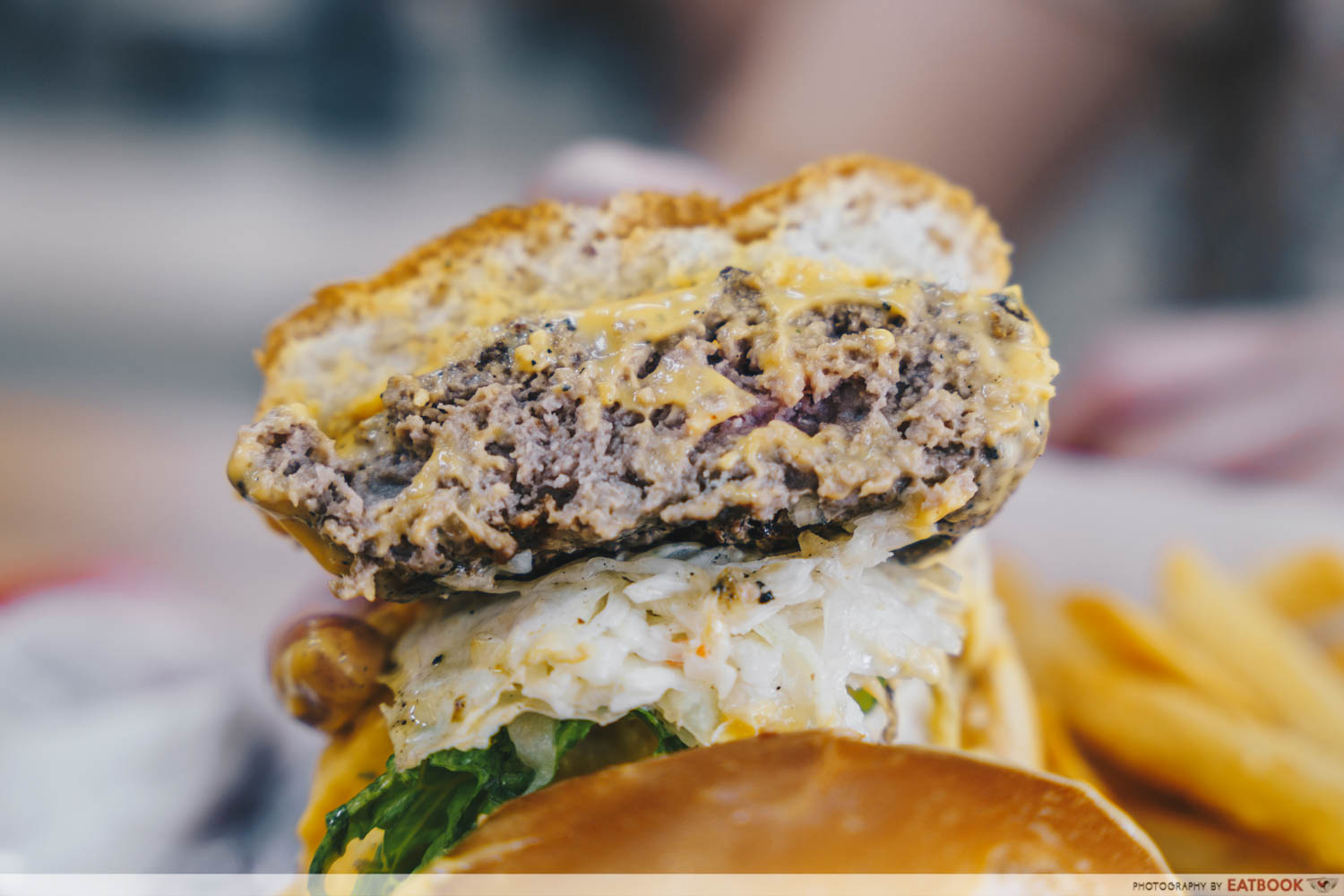 Abang Gemuk - Cheesy Beef Burger closeup