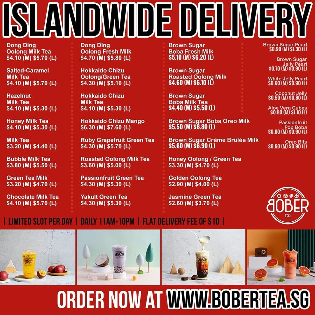 Bober Tea Delivery - Delivery menu