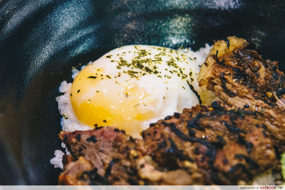 Bowl and Grill- Onsen egg from teppanyaki steak