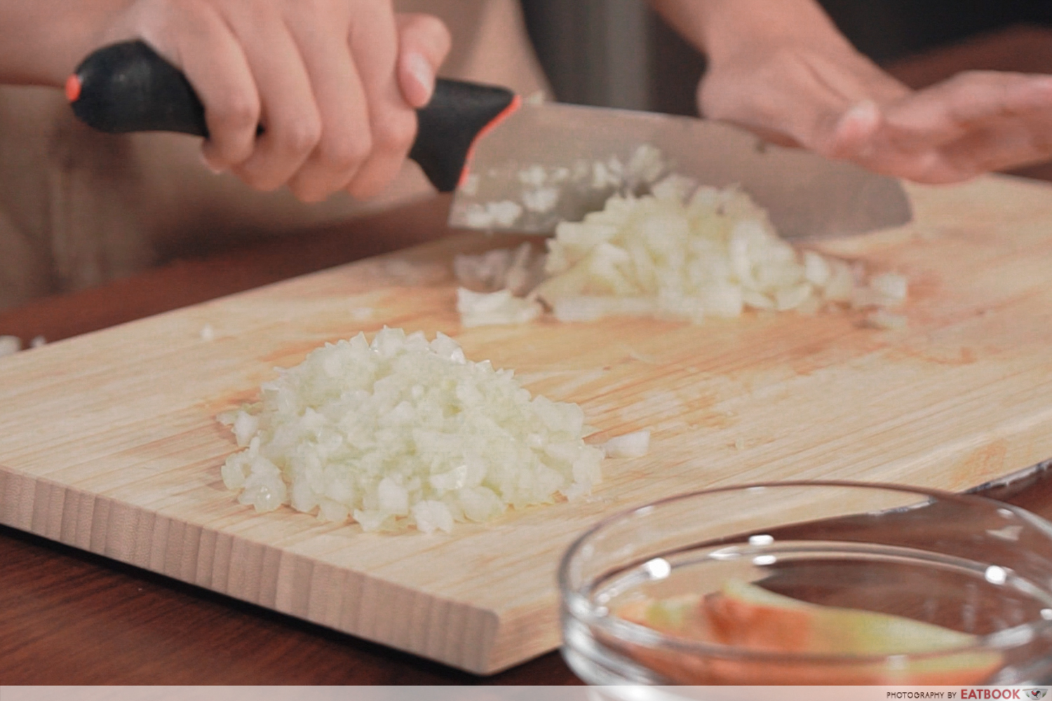 IKEA Meatballs recipe - Chopping onions