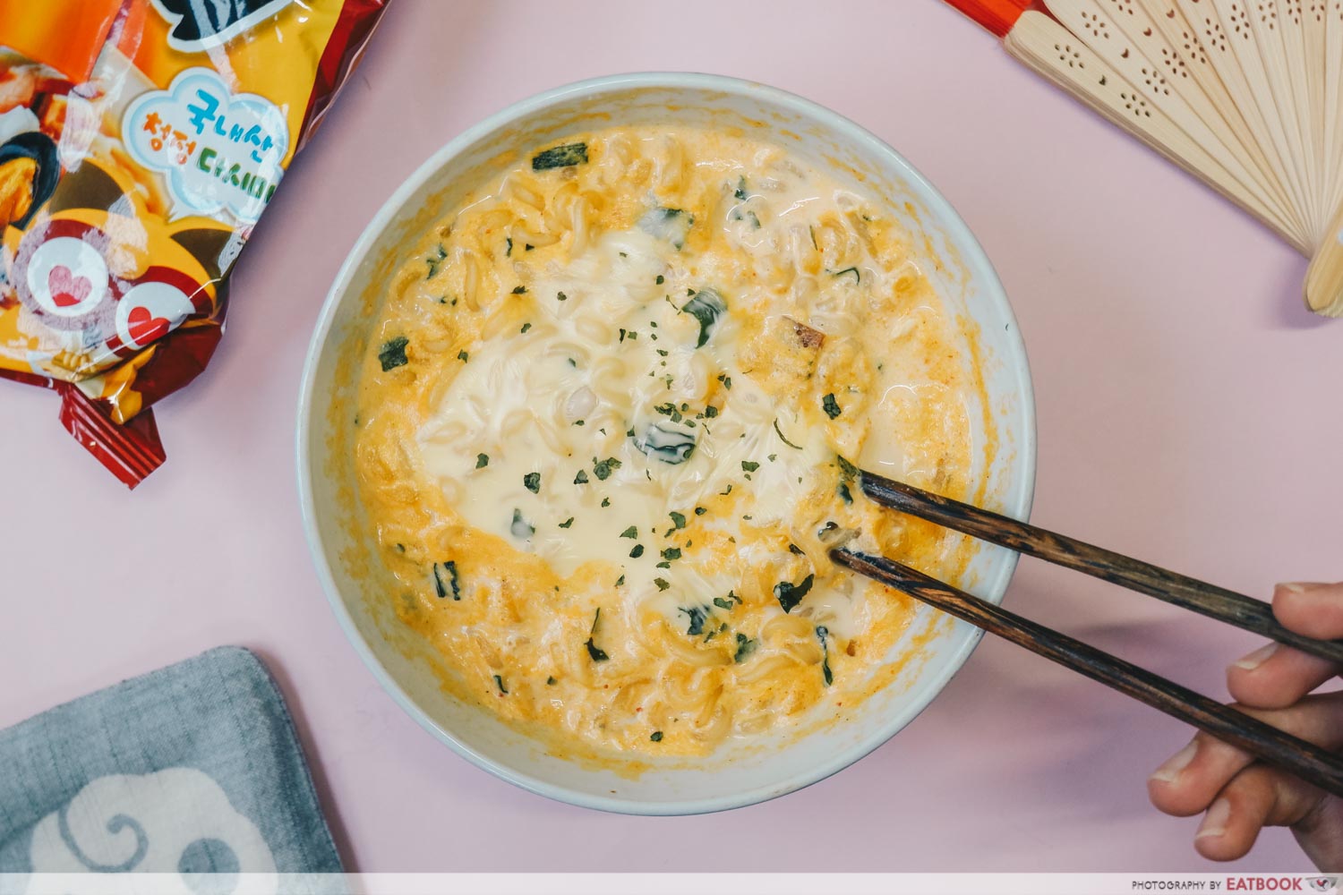 Instant Noodles Recipes - Spicy Cheesy Milk Ramen