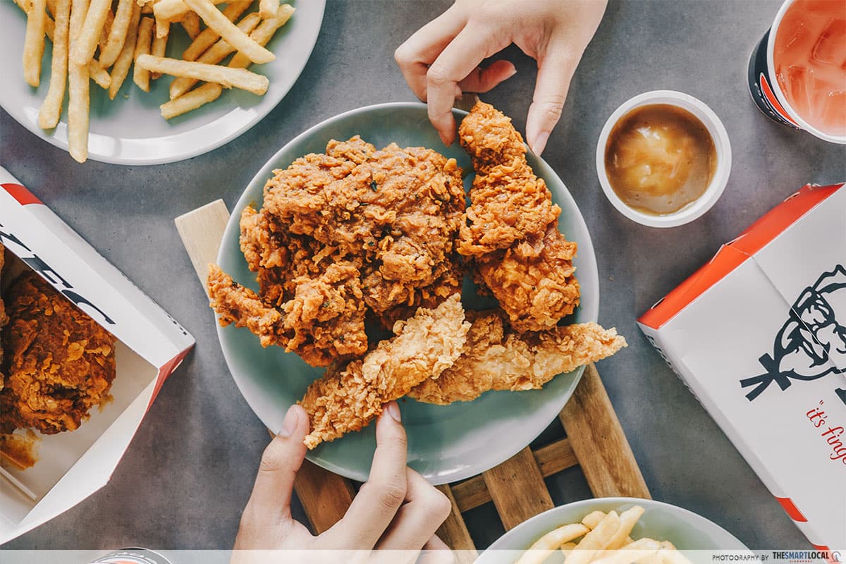 Recipes Famous Dishes - KFC Fried Chicken Flatlay