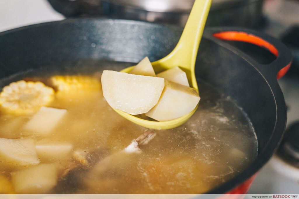 Rotisserie Chicken Noodle Soup Recipe cubed potatoes