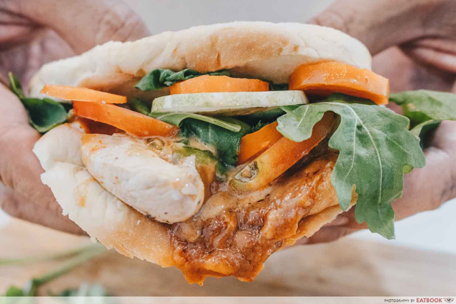 Sandwich Recipes - Chicken Satay Sandwich Close up