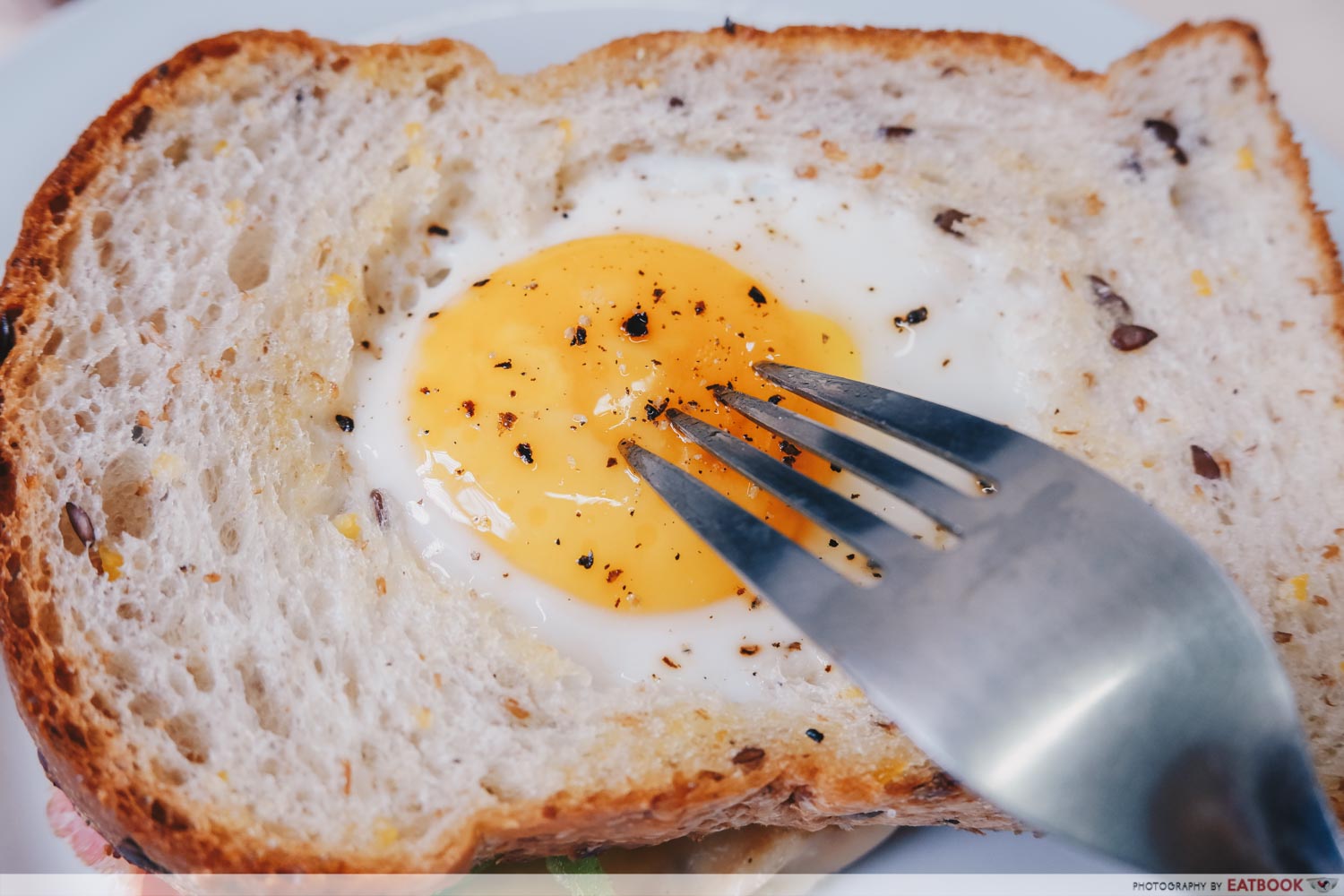 Sandwich Recipes - Egg-In-A-Hole Sandwich Close up