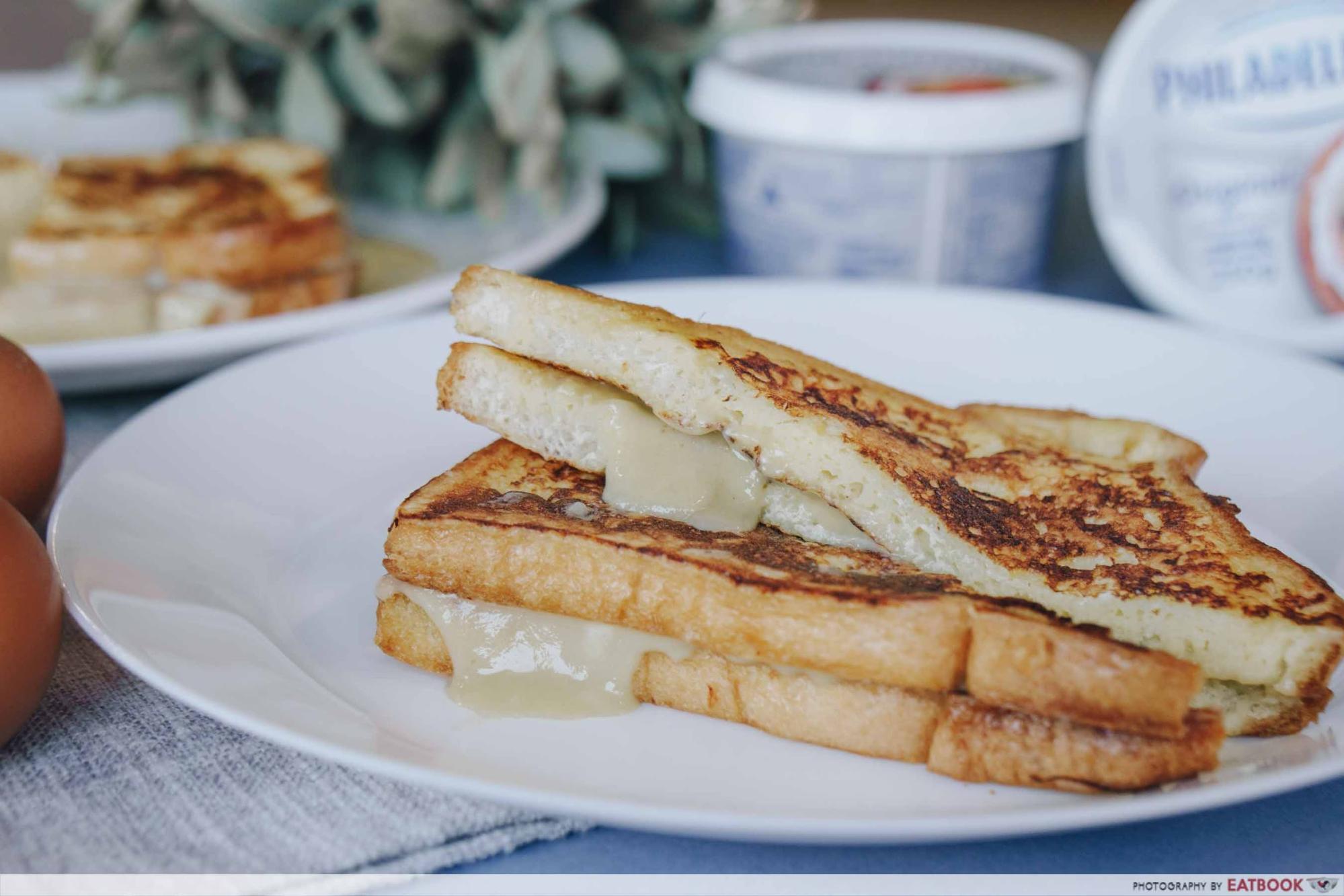 Sandwich Recipes - Kaya Cream Cheese French Toast Close up