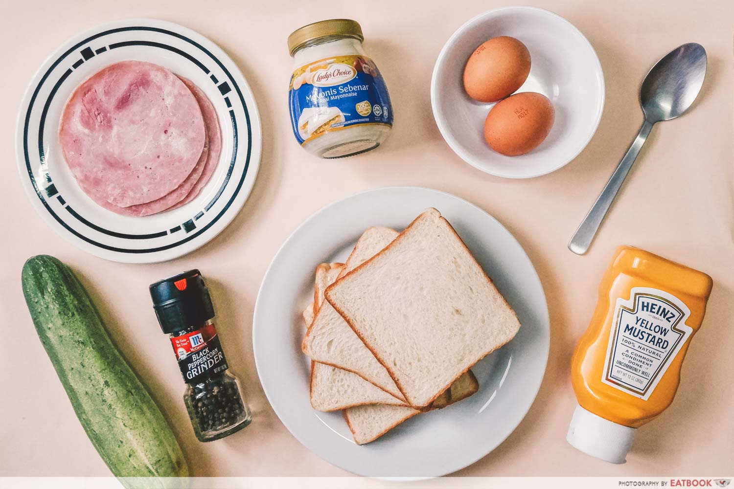 Sandwich Recipes - Three-Coloured Sandwich Flatlay