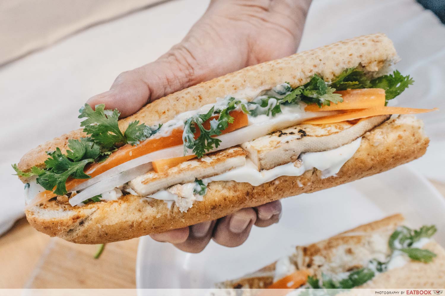 Sandwich Recipes - Tofu Banh Mi Close up