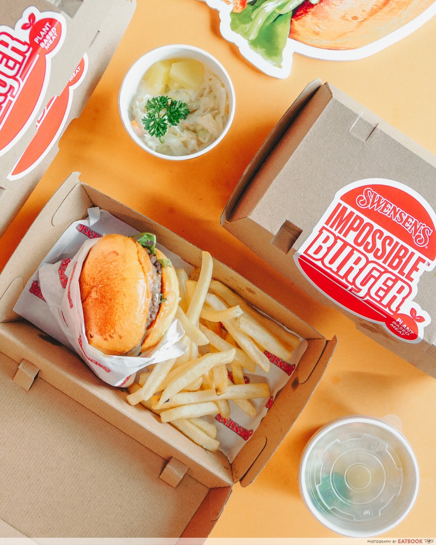 impossible meat online - swensens burger
