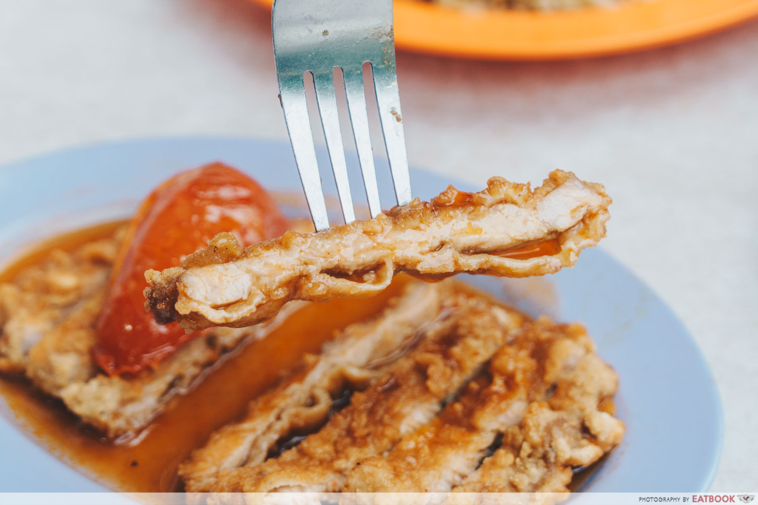 Loo's Hainanese Curry Rice - Cross-section of pork chop