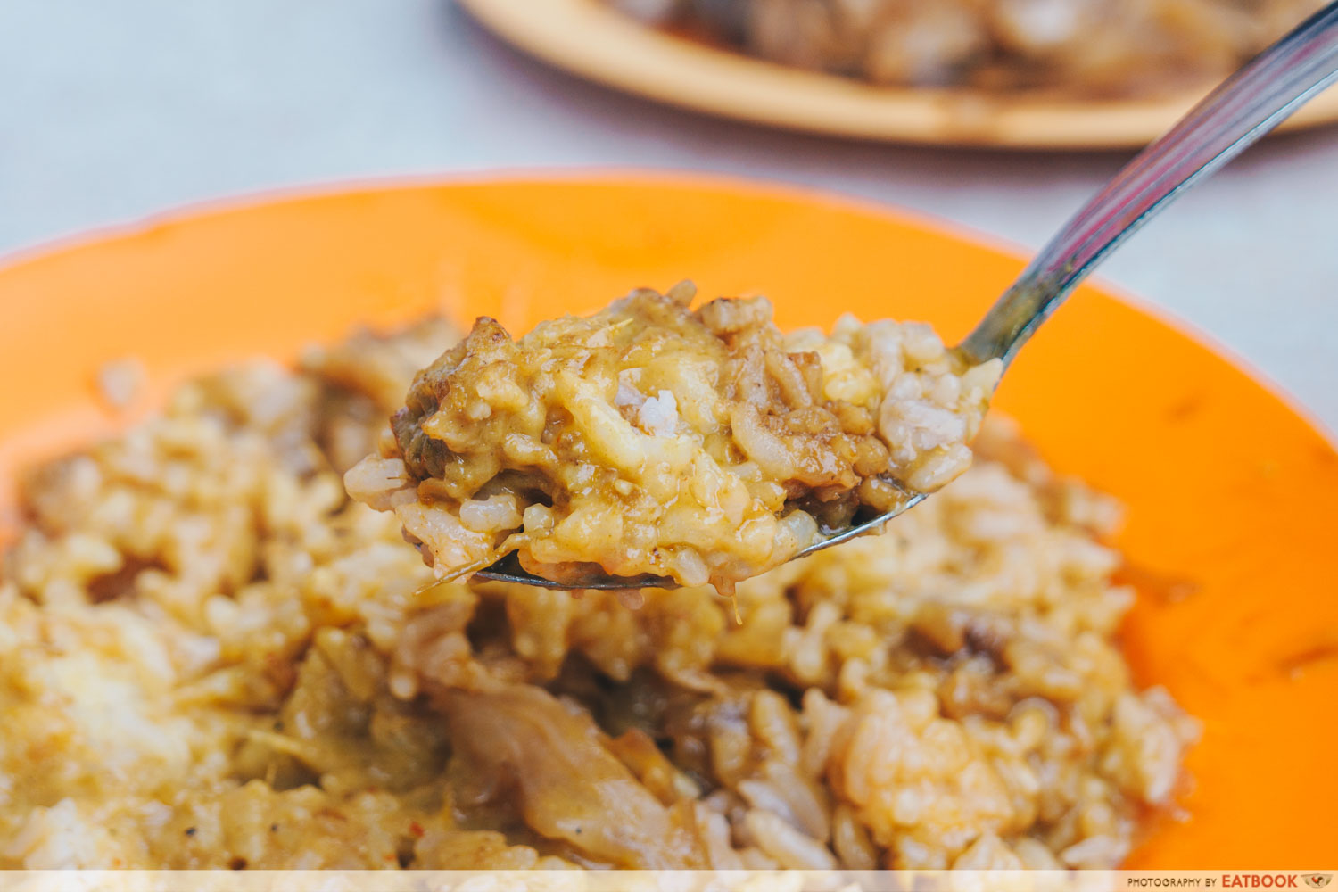 Loo's Hainanese Curry Rice - Spoonful of curry rice