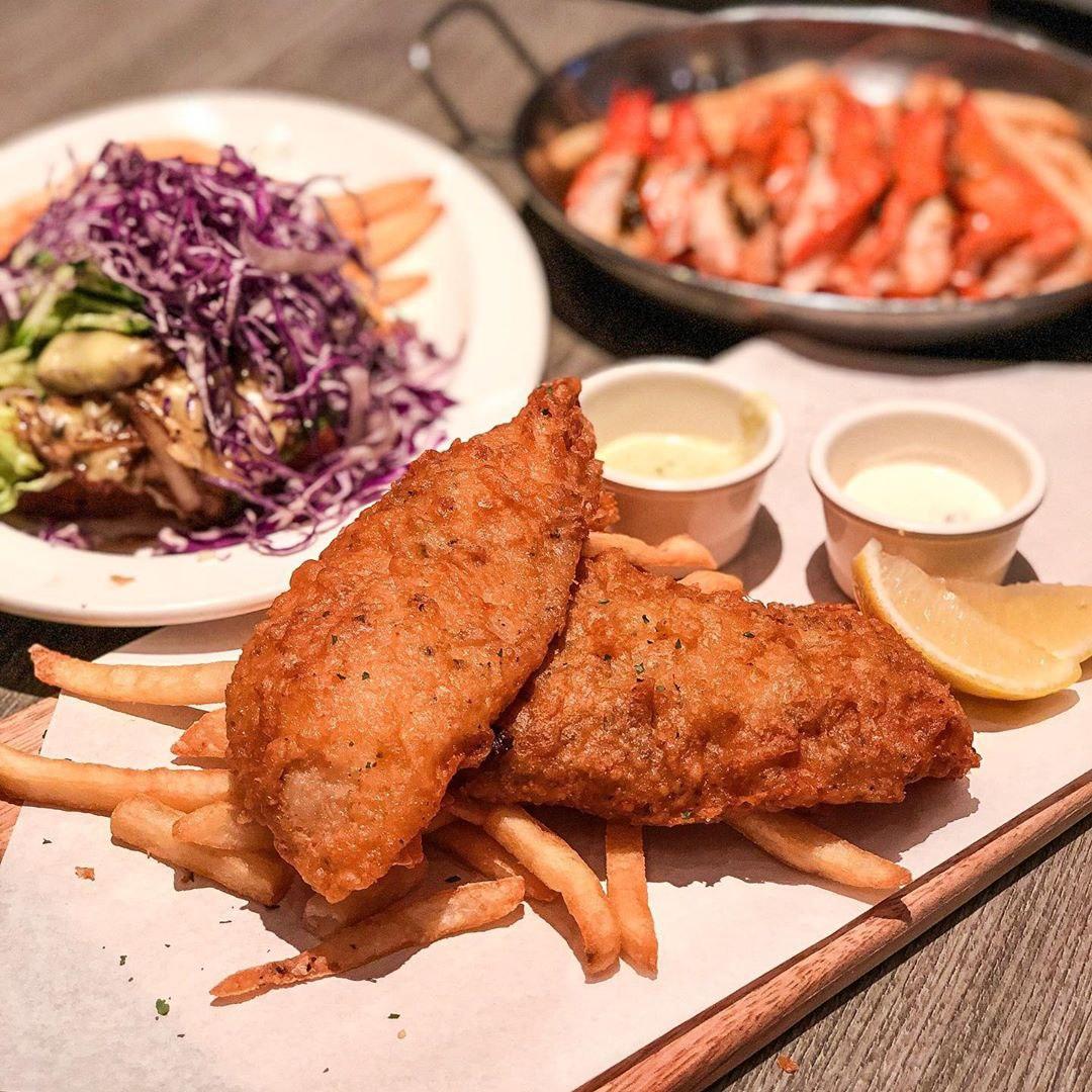 fish and chips on a plate