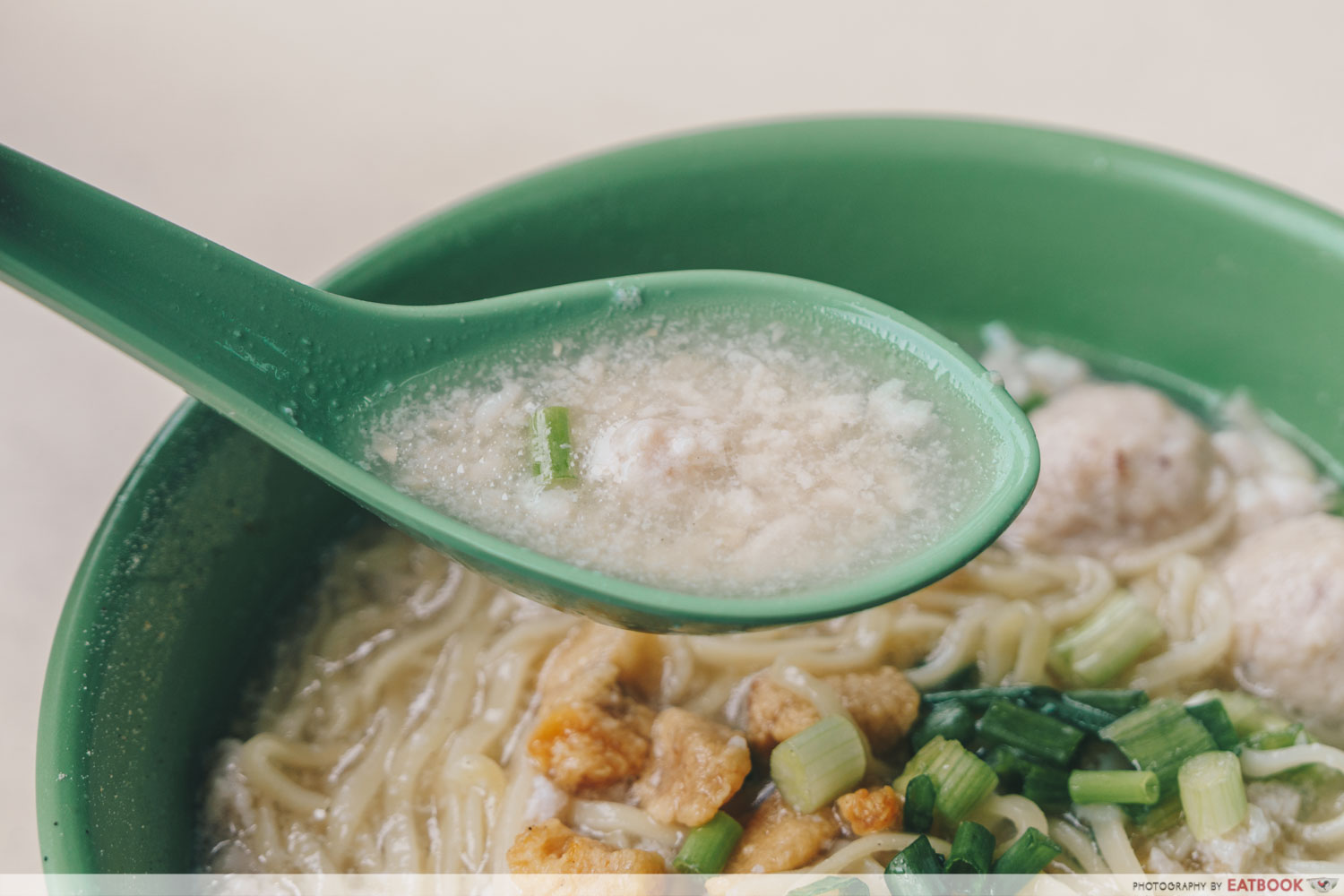 Soon Heng Pork Noodles - Spoonful of soup